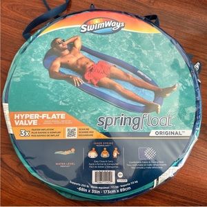 New Swimways HYPER-FLATE VALVE SpringFloat ORIGINAL 68 X 35" - BLUE